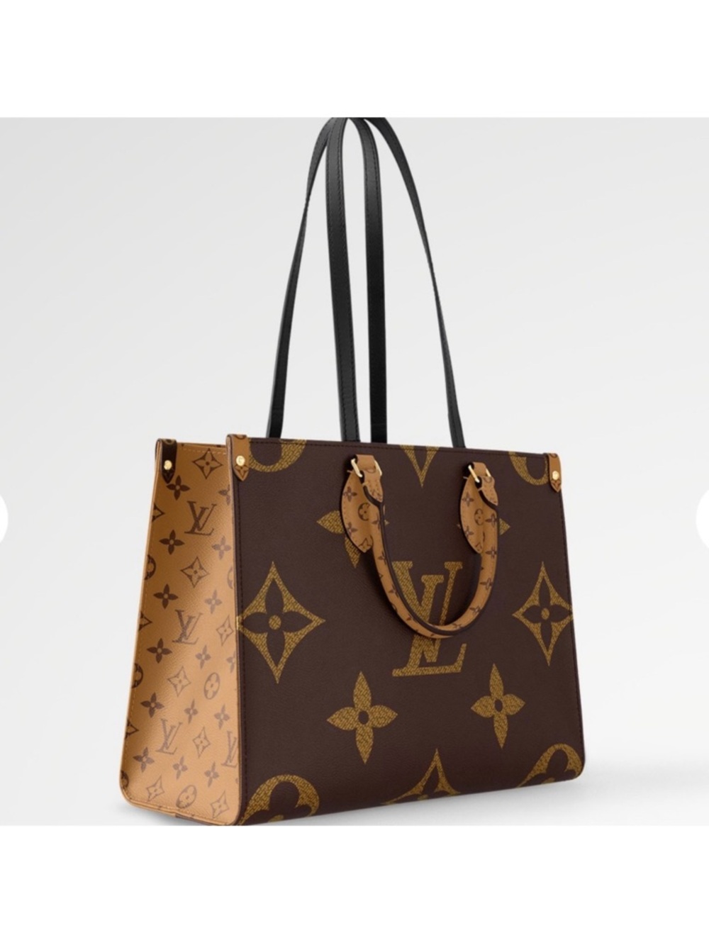 LOUIS VUITTON Brown On The Go MM Monogram Tote Bag (Like New) M45321